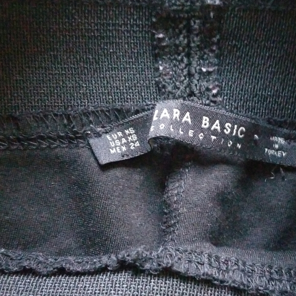 Zara Black Leggings with Pleated side Detail - Picture 3 of 4